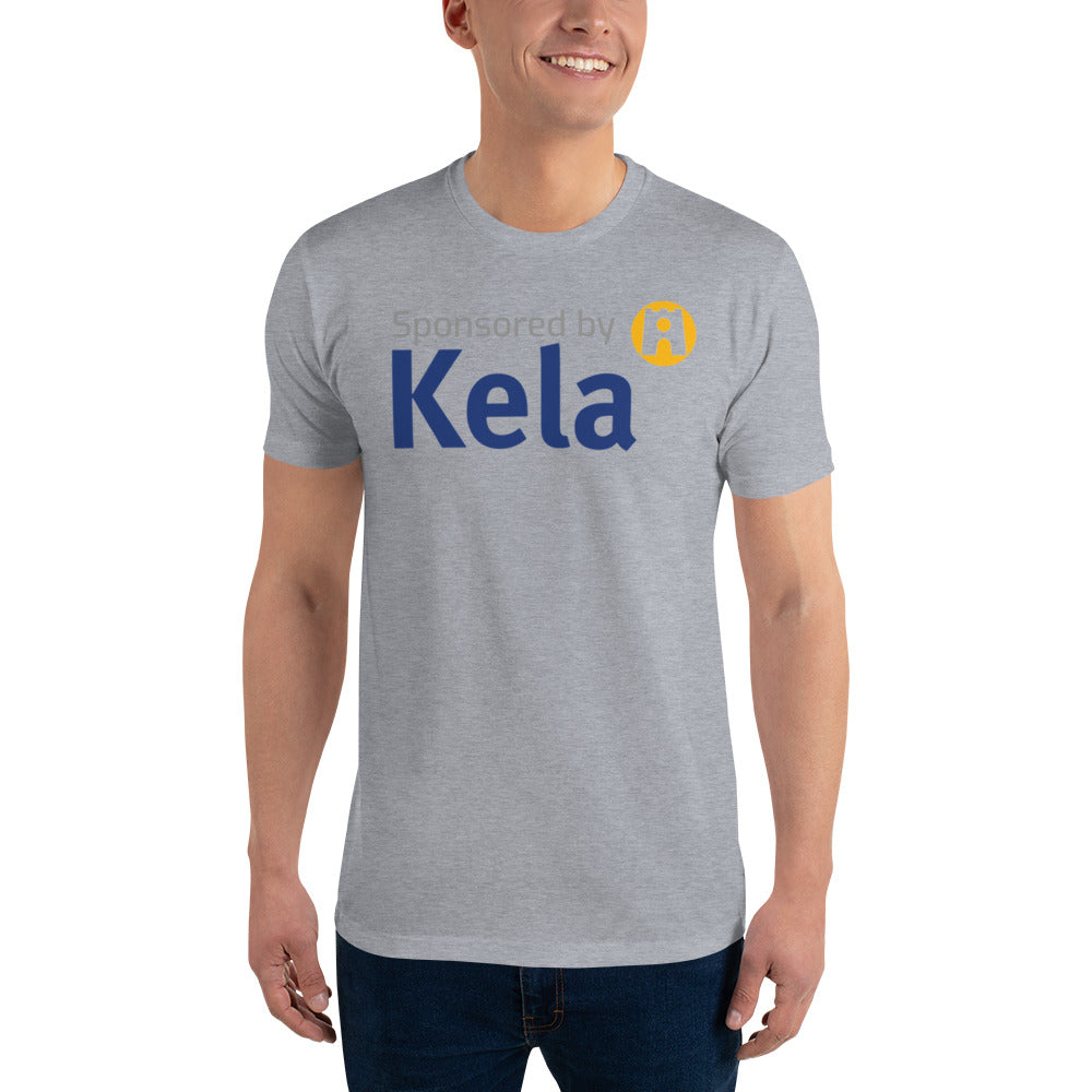 "Sponsored by Kela" men's t-shirt