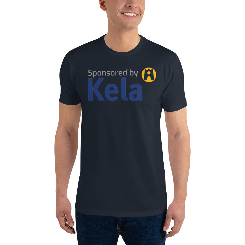 "Sponsored by Kela" men's t-shirt