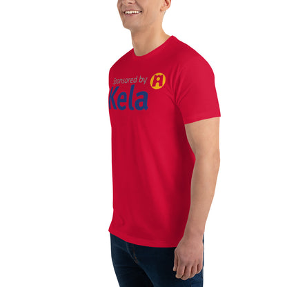 "Sponsored by Kela" men's t-shirt