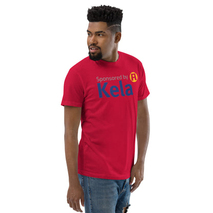 "Sponsored by Kela" men's t-shirt