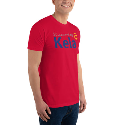 "Sponsored by Kela" men's t-shirt