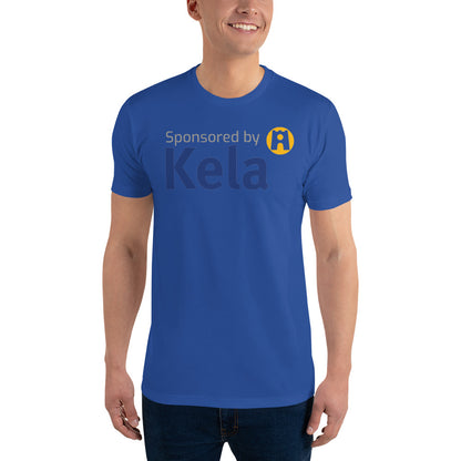 "Sponsored by Kela" men's t-shirt