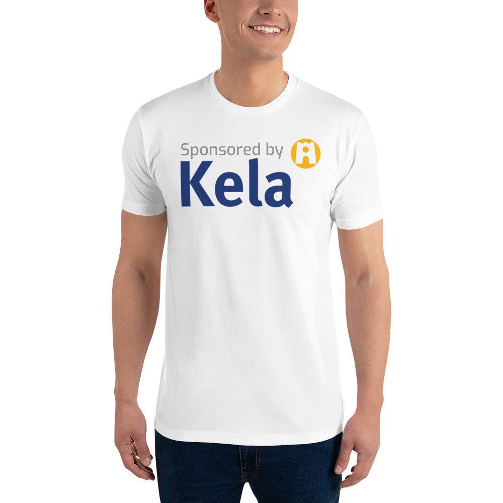 "Sponsored by Kela" men's t-shirt