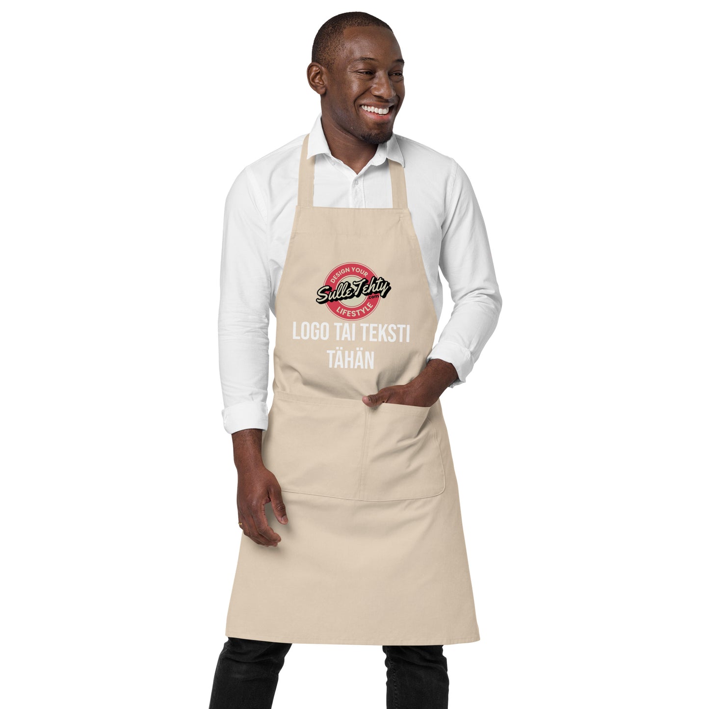 Apron with DTG printing or embroidery (ecological)