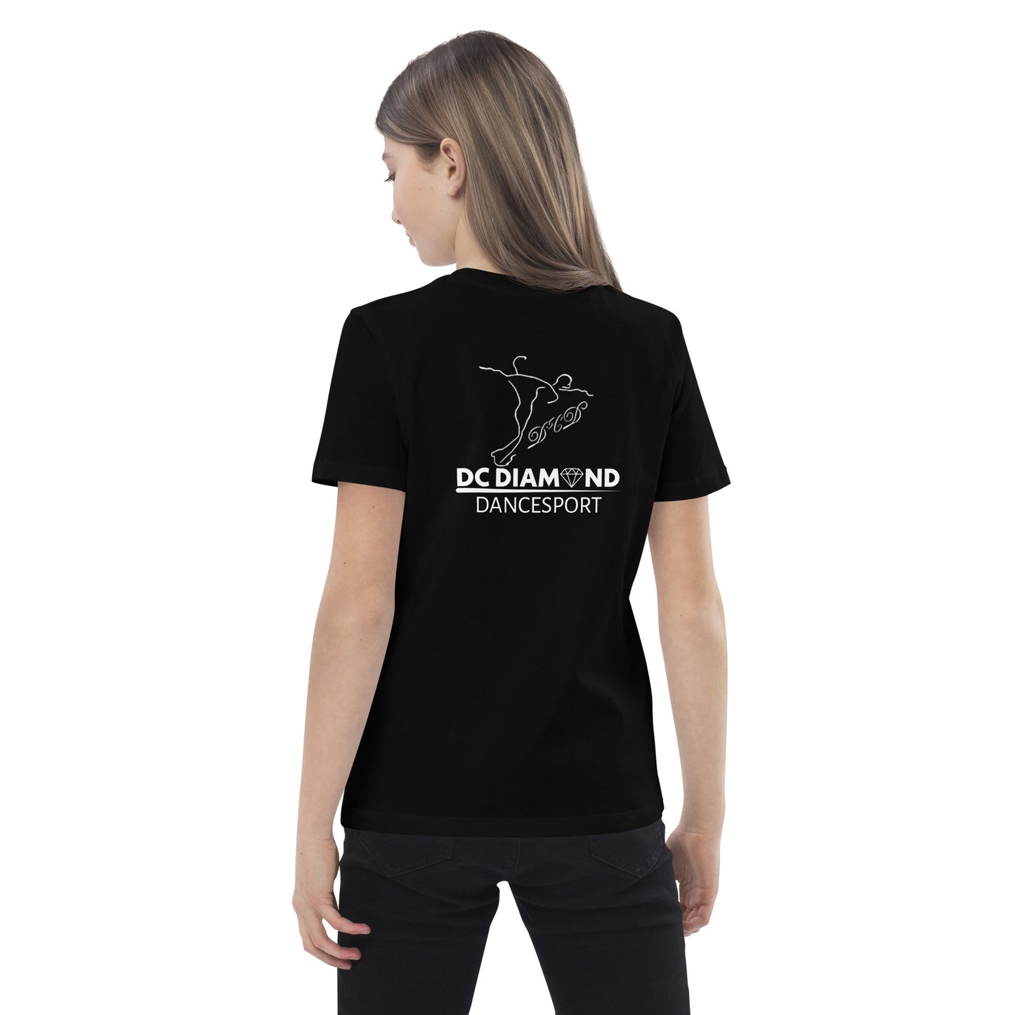 „DC Diamond“ Kinder-Unisex-T-Shirt, Rückendruck (ökologisch)