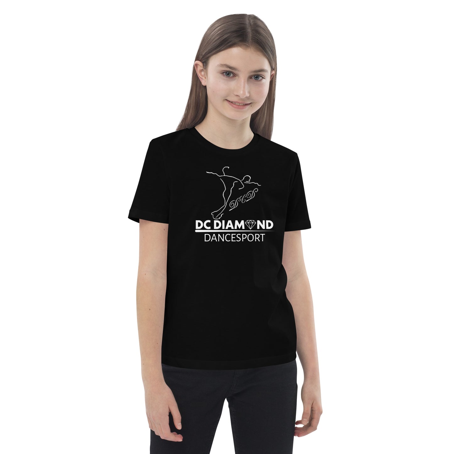 „DC Diamond“ Kinder-Unisex-T-Shirt, Frontdruck (Öko-Logo)