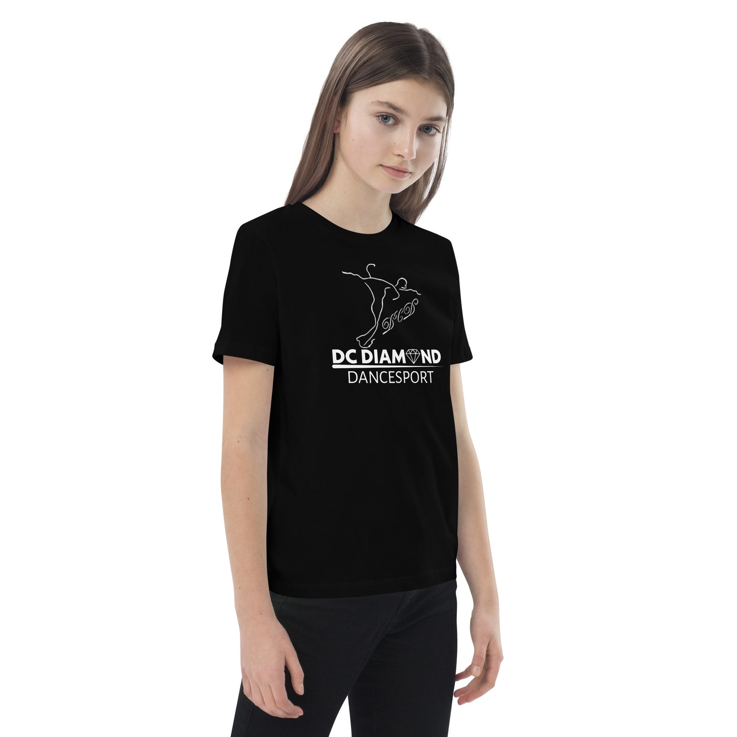 „DC Diamond“ Kinder-Unisex-T-Shirt, Frontdruck (Öko-Logo)