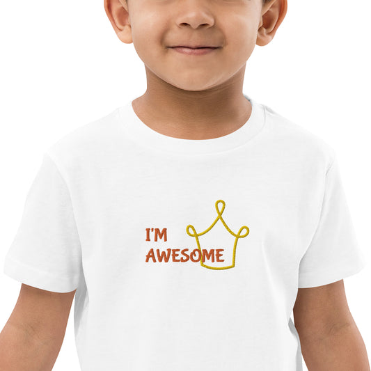 Kinder-T-Shirt „I'm awesome“ (ökologisch)