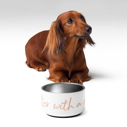 "Life is better with a dog" food cup