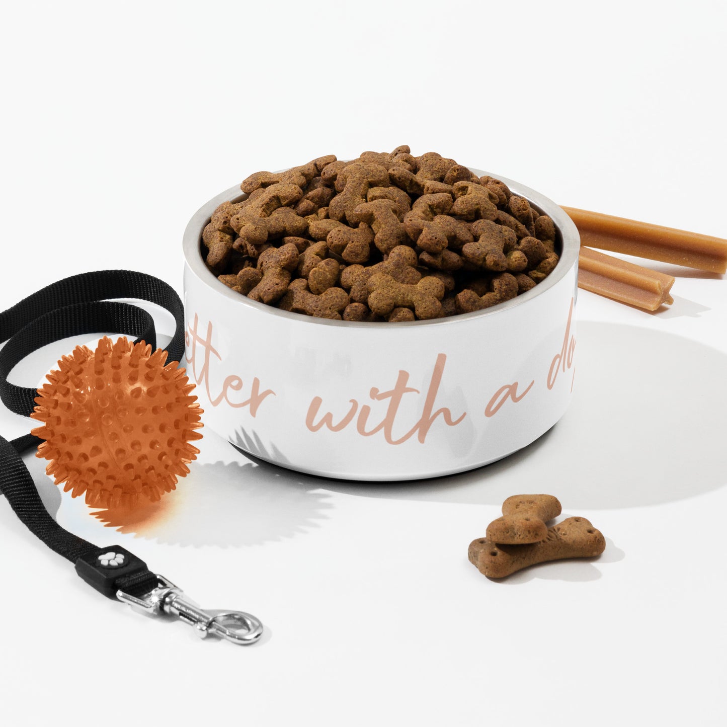 "Life is better with a dog" food cup