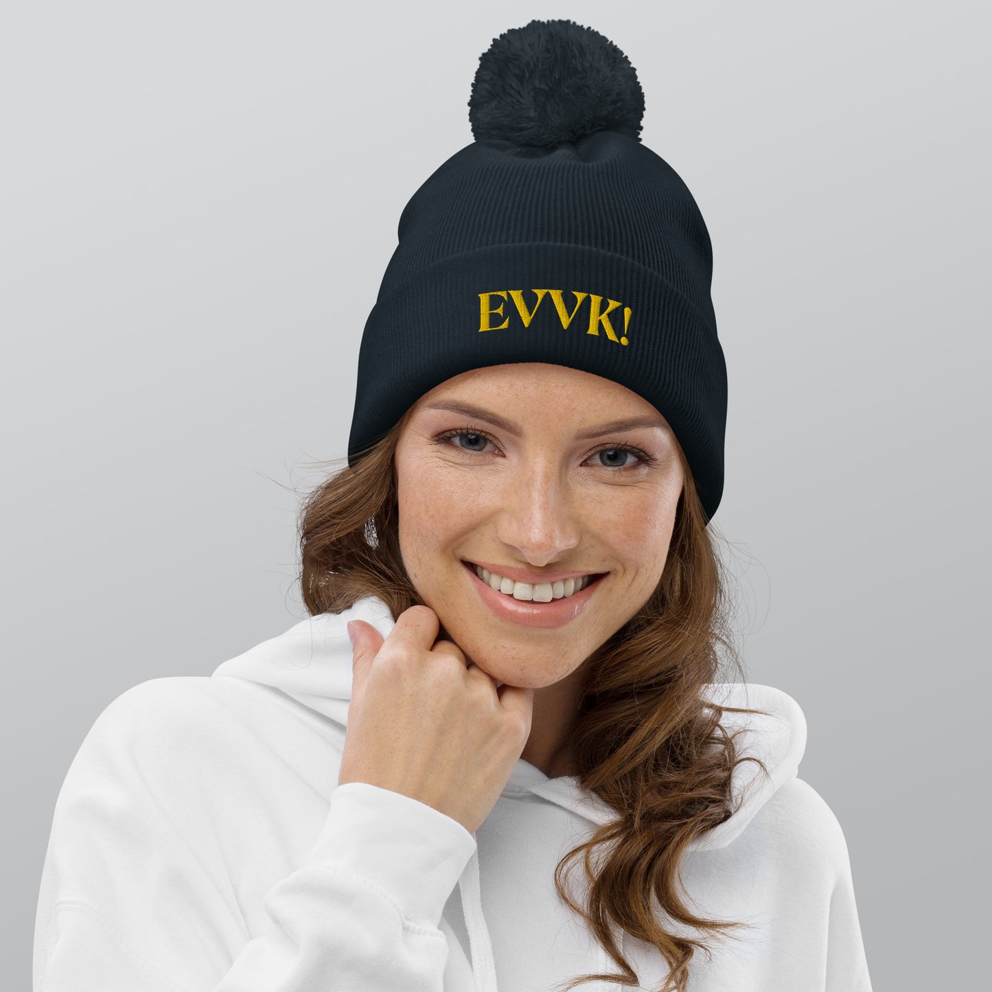 "EVVK!" beanie with tassel (customer's request)