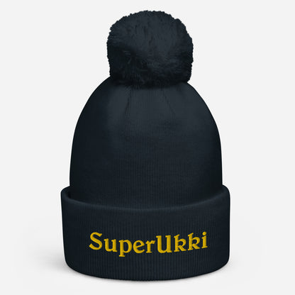 "SuperUkki" beanie with tassel (Facebook request)