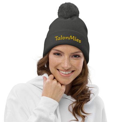 "TalonMies" beanie with tassel