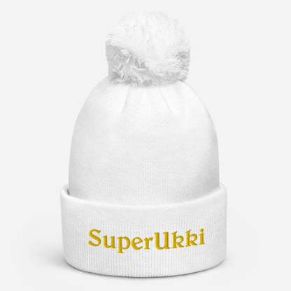 "SuperUkki" beanie with tassel (Facebook request)