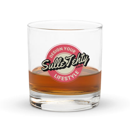 Whiskey glass with logo, picture or text