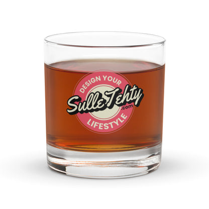 Whiskey glass with logo, picture or text