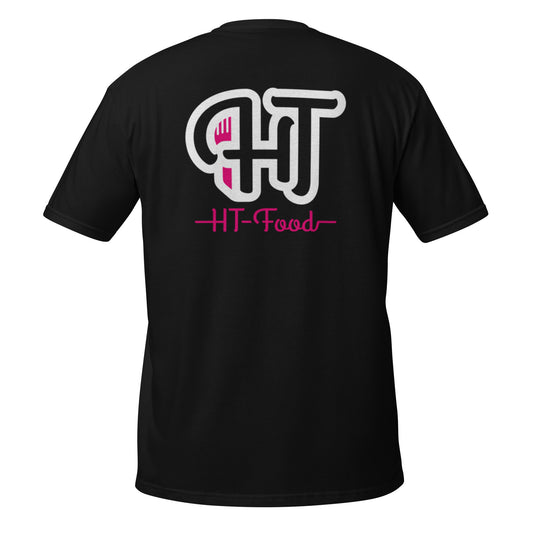 "HT Food" unisex t-paita (logo selässä)