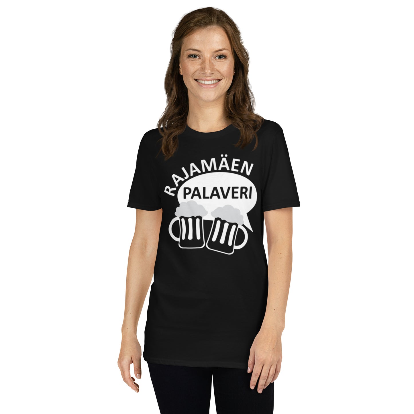 Unisex-T-Shirt „Rajamäki Palaveri“.