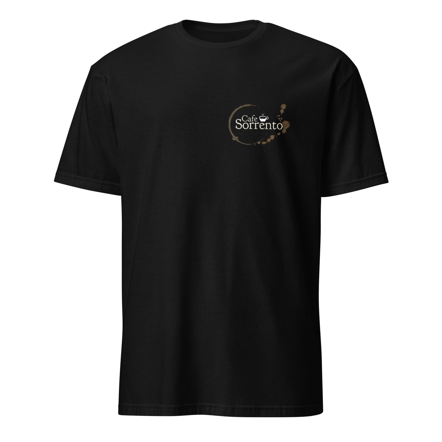 "Cafe Sorrento" unisex t-paita (logo pienellä rinnassa)