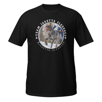 "Jaretta Sleddogs" unisex t-paita (iso etuprinttaus)