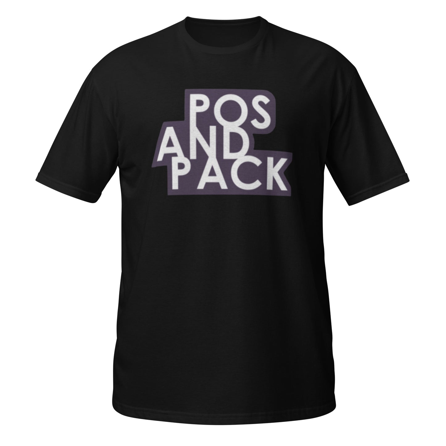 Unisex-T-Shirt „POS AND PACK“ (schwarzes Logo)