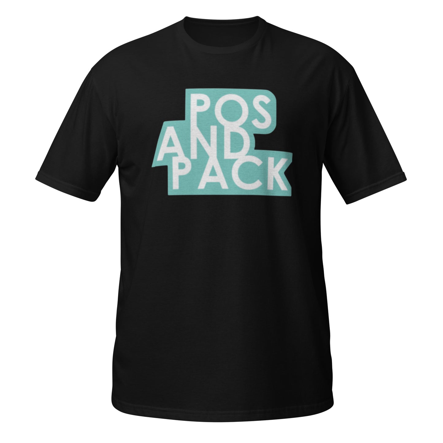 Unisex-T-Shirt „POS AND PACK“ (mintfarbenes Logo)