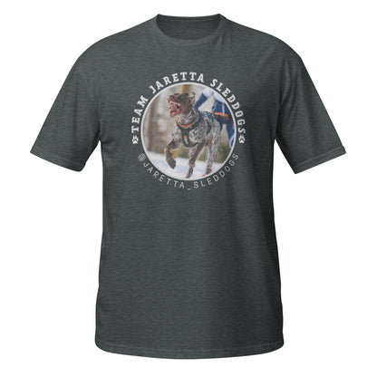 "Jaretta Sleddogs" unisex t-paita (iso etuprinttaus)