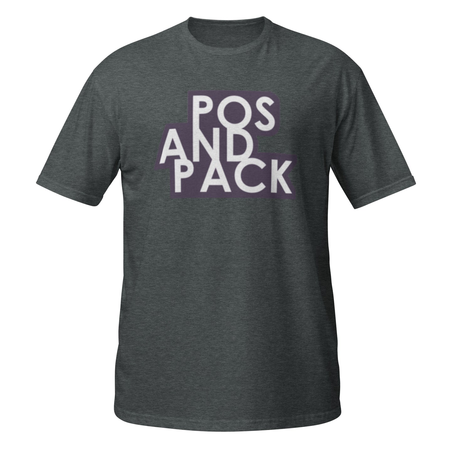 "POS AND PACK" unisex t-paita (musta logo)