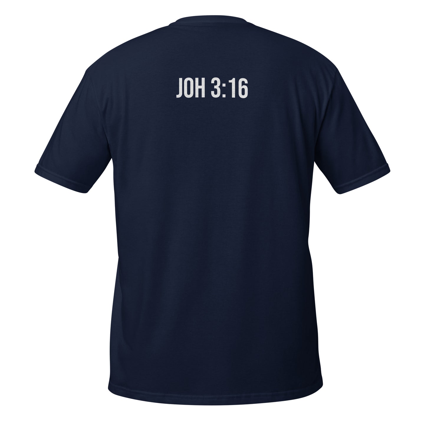 „JOH 3:16“ Unisex-T-Shirt mit Rückenaufdruck