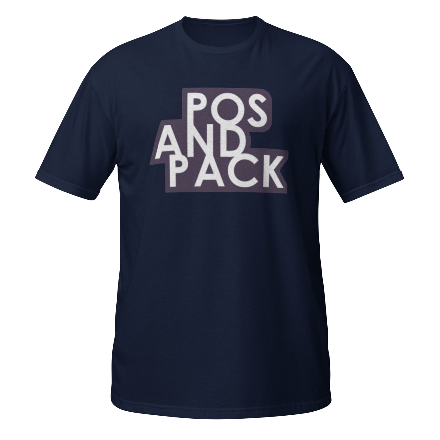 "POS AND PACK" unisex t-paita (musta logo)