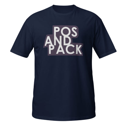 "POS AND PACK" unisex t-paita (musta logo)