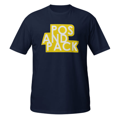 "POS AND PACK" unisex t-shirt (yellow logo) 