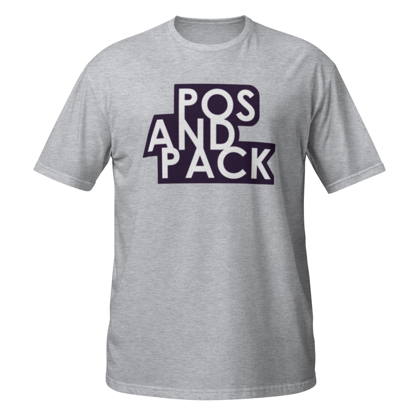 "POS AND PACK" unisex t-paita (musta logo)