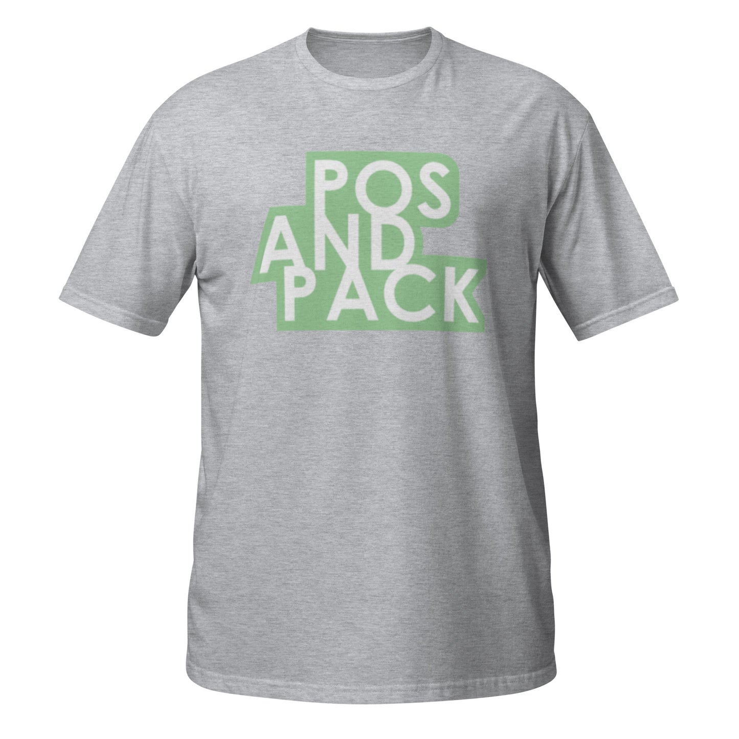 Unisex-T-Shirt „POS AND PACK“ (grünes Logo)