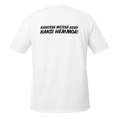 "Kaksi Hemmoa" unisex t-paita (musta teksti)