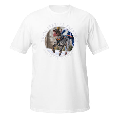 Unisex-T-Shirt „Jaretta Sleddogs“ (großer Frontdruck) 