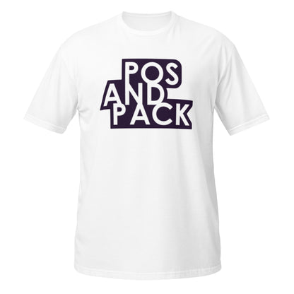 Unisex-T-Shirt „POS AND PACK“ (schwarzes Logo)