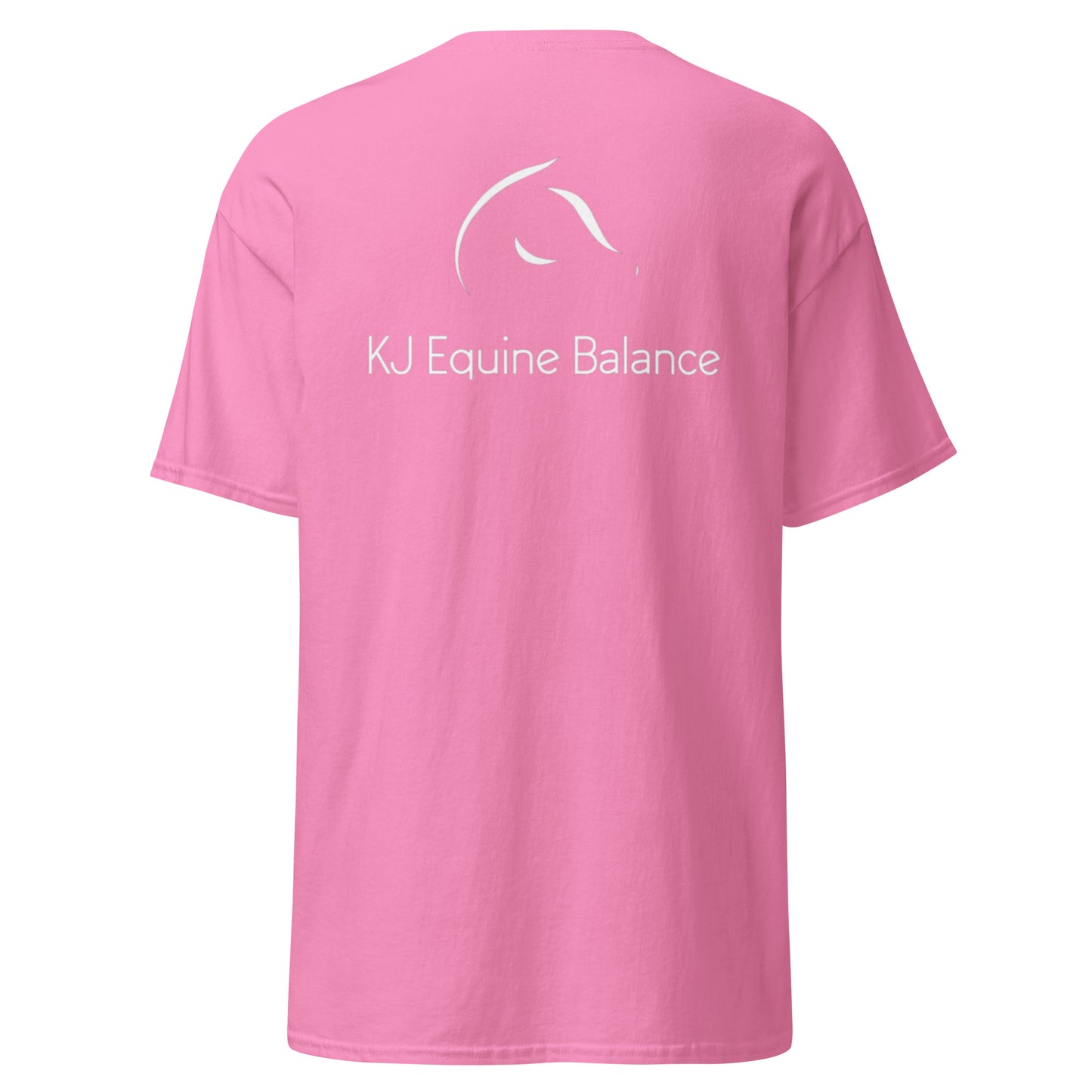 "KJ Equine" unisex t-paita (logo rinnassa + selässä)