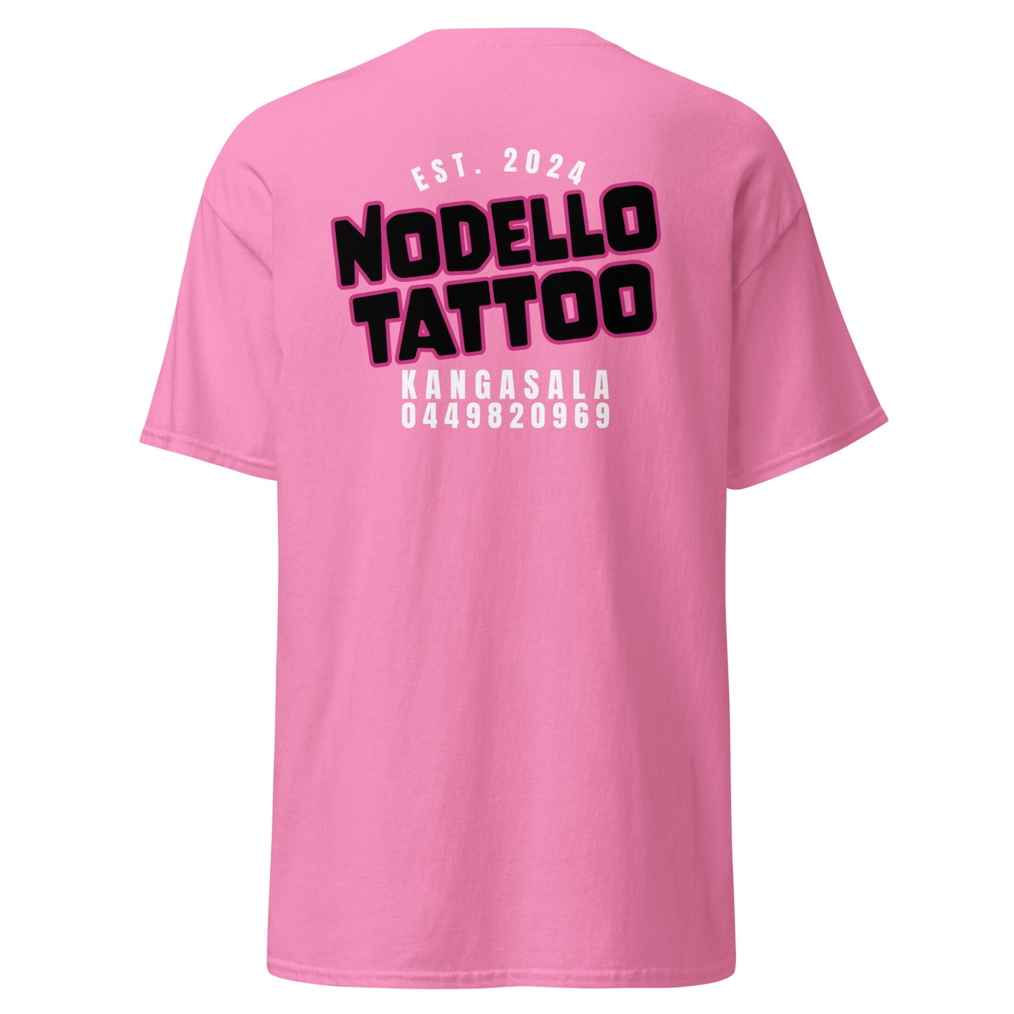 Unisex-T-Shirt „Nodello Tattoo“ (Logo auf der Rückseite)