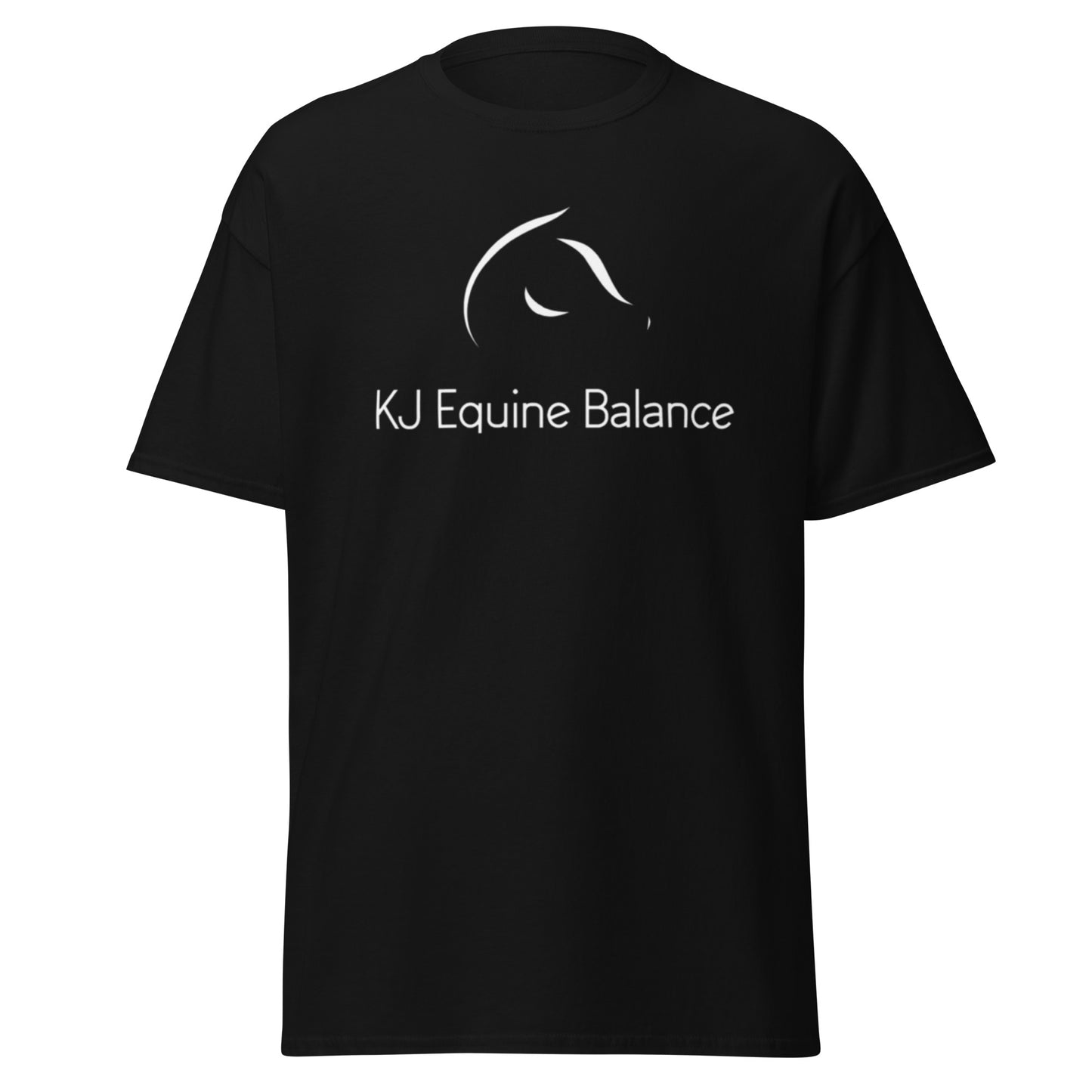 "KJ Equine" unisex t-paita (logo edessä)