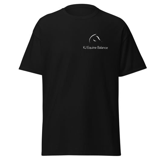 "KJ Equine" unisex t-paita (logo rinnassa + selässä)