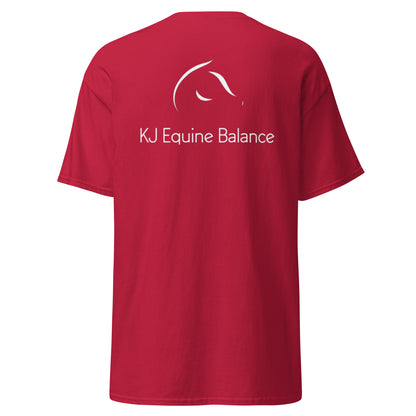 "KJ Equine" unisex t-shirt (logo on chest + back)