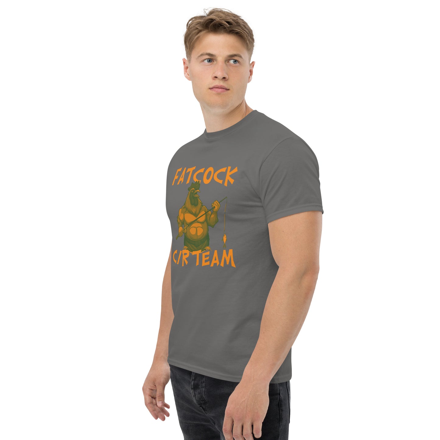 T-Shirt „Fatcock“, Jägerfarben (großes Logo auf der Vorderseite)