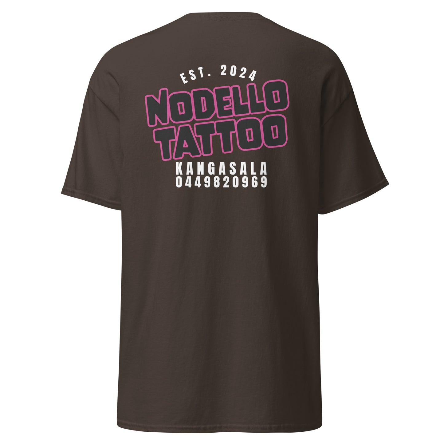 Unisex-T-Shirt „Nodello Tattoo“ (Logo auf der Rückseite)