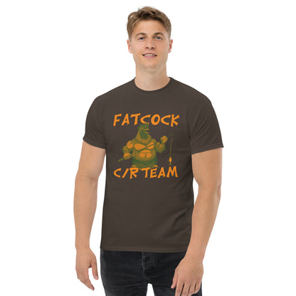 T-Shirt „Fatcock“, Jägerfarben (großes Logo auf der Vorderseite)