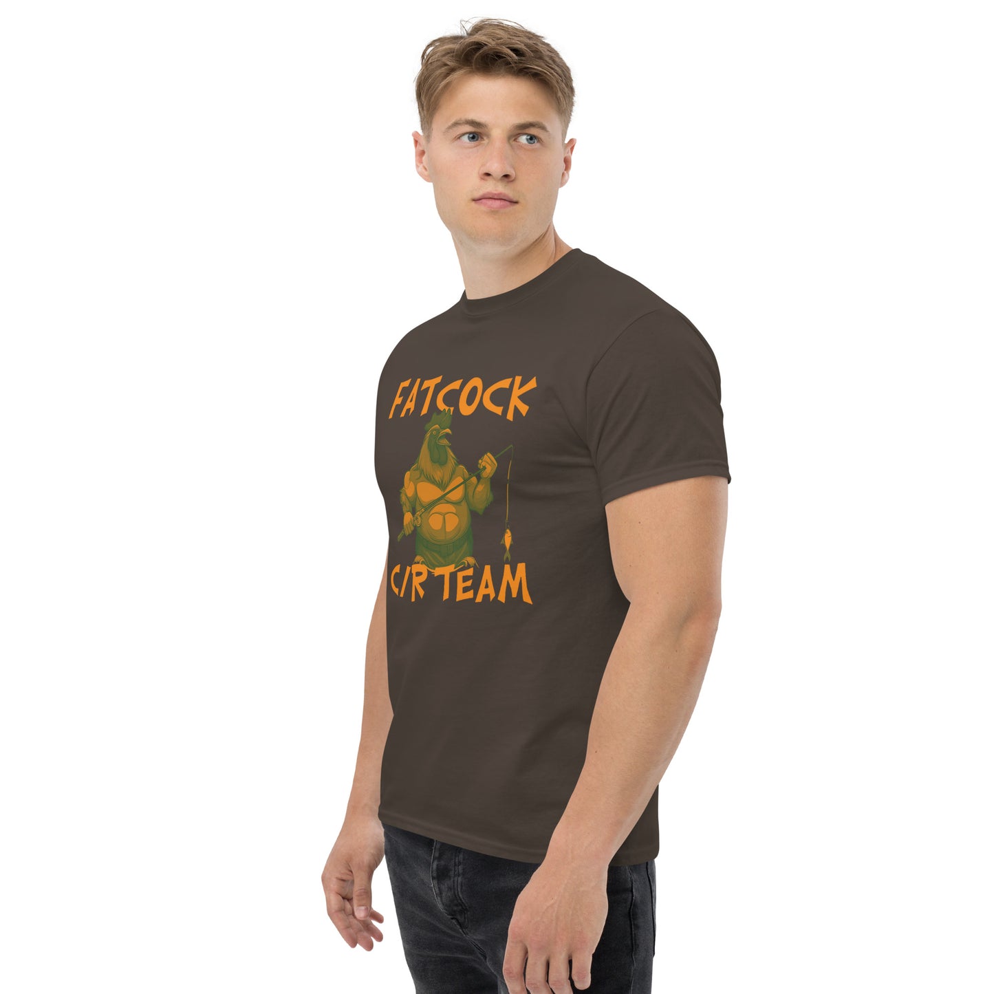 T-Shirt „Fatcock“, Jägerfarben (großes Logo auf der Vorderseite)