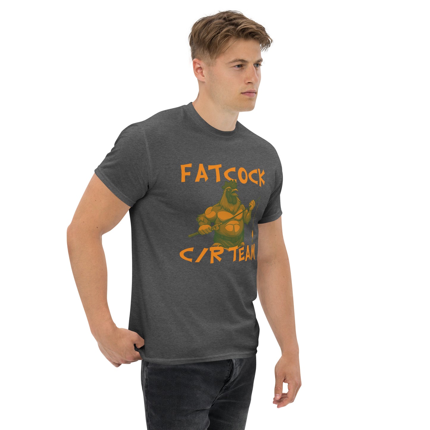 T-Shirt „Fatcock“, Jägerfarben (großes Logo auf der Vorderseite)