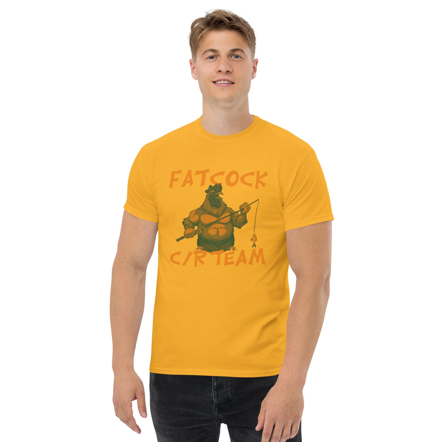 T-Shirt „Fatcock“, Jägerfarben (großes Logo auf der Vorderseite)