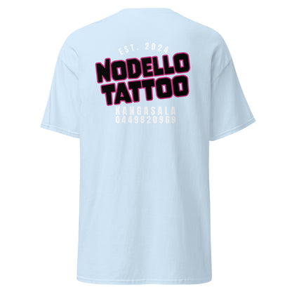 Unisex-T-Shirt „Nodello Tattoo“ (Logo auf der Rückseite)