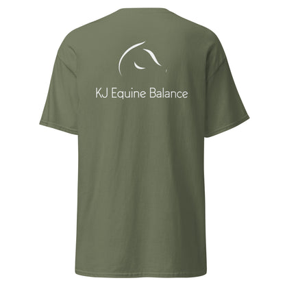 "KJ Equine" unisex t-shirt (logo on chest + back)